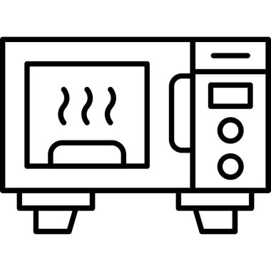 mikrodalga fırın simgesi, çizgi ve dış hat biçimi