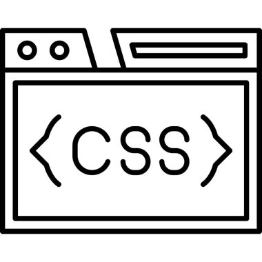 Ana hatlar biçiminde web geliştirme programlama simgesi