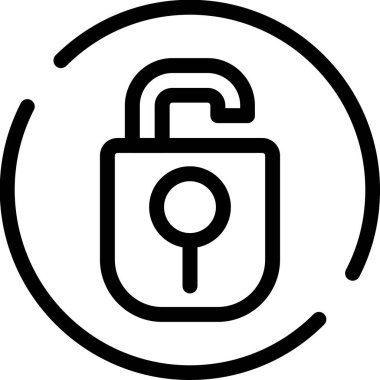 Asma kilit. Web simgesi basit illüstrasyon