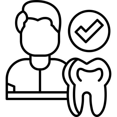 Dişçi. Web simgesi basit illüstrasyon