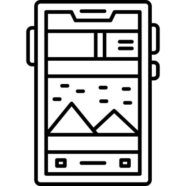 Hareket eden telefon simgesi, anahat stili