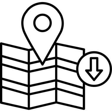 konum pin haritası simgesi ana hat biçiminde