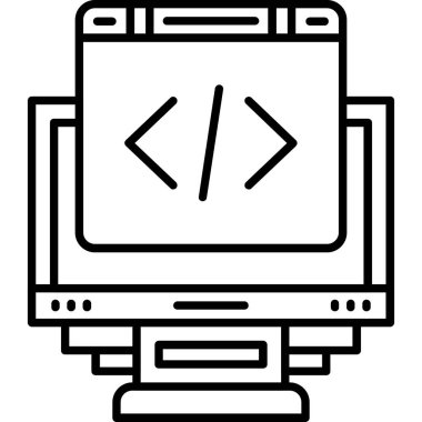 Bilgisayar ekranı. Web simgesi basit illüstrasyon