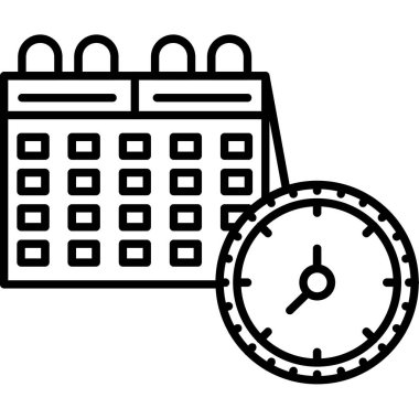 Alarm saat vektör illüstrasyon tasarımlı takvim