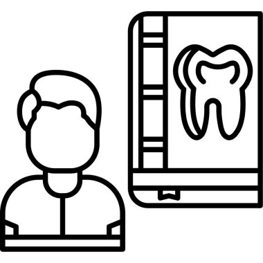Hasta dişçi kliniği simgesi ana hatlarıyla