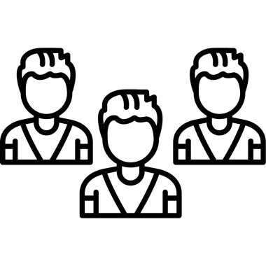 insanlar çizgi simgesi, ana hat vektör işareti, doğrusal biçim pictogram beyaz üzerinde izole.