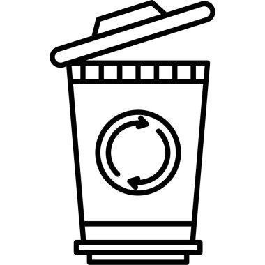 Kahve fincanı ana hatlı içecek ikonu