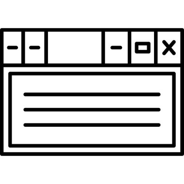 Web tasarım çizgisi simgesi, vektör illüstrasyonu