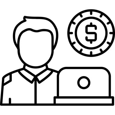 Para simgesine sahip iş adamı