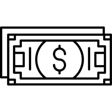 Dolar banknot ikonu. Beyaz arkaplanda izole edilmiş web tasarımı için dolar fatura vektör simgesi