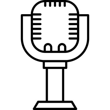mikrofon web simgesi, vektör çizim