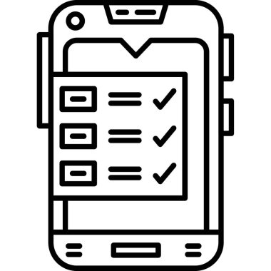 Cep telefonlu kontrol listesi, vektör illüstrasyonu