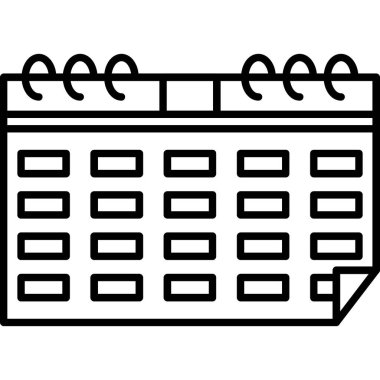 Takvim simgesi vektörü. özet takvim simgesi. izole edilmiş sınır sembolü çizimi