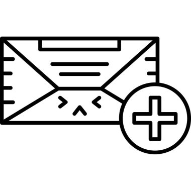 E- posta satırı simgesi, konsept vektör illüstrasyonlu zarf