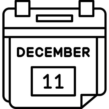 Aralık simgesi olan takvim, özet biçimi