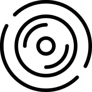 Outline biçiminde cd dvd disk simgesi