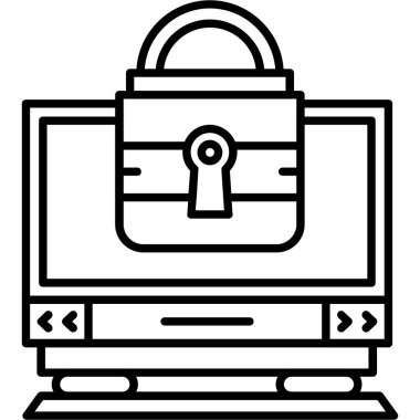 Bilgisayar Kilidi simgesi, vektör illüstrasyonu