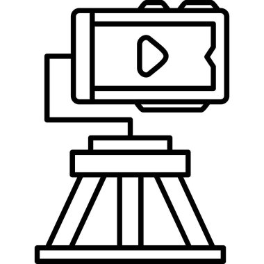 Online film. Web simgesi basit illüstrasyon