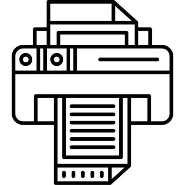 Yazıcı makine simgesi. beyaz arkaplanda izole edilmiş web tasarımı için ana yazıcı makine vektör simgesi