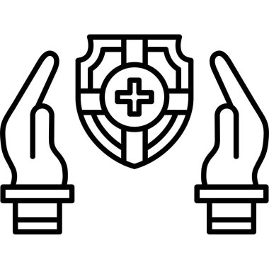 Hastane simgesi, vektör illüstrasyonu