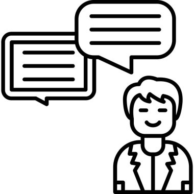 iş adamı simgesi vektör illüstrasyon tasarımı ile konuşma balonu