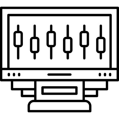 Bilgisayar İzleyici Vektör Simgesi Tasarımı