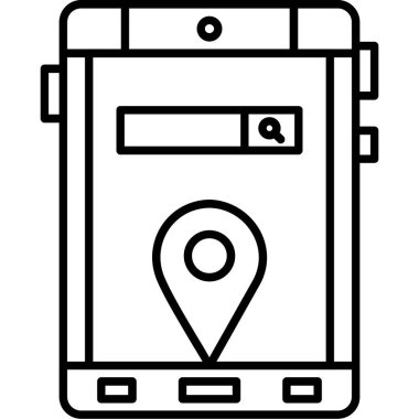 konum haritası simgesi. Web için konum haritası vektör simgesinin basit siyah illüstrasyonu