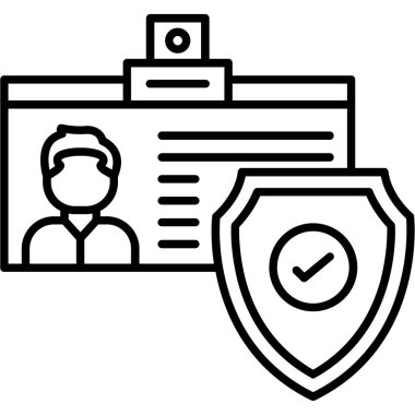 kimlik kartı simge vektör çizim