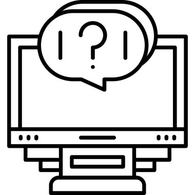 soru cevabı çevrimiçi simgesi ana hat biçiminde