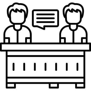 Konferans toplantısı vektör simgesi, ana hat vektör simgesi