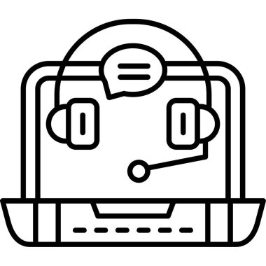 Kulaklık. Web simgesi basit illüstrasyon