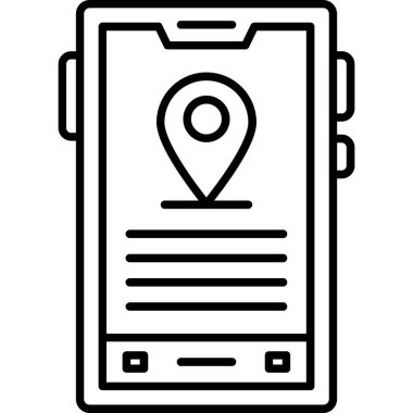 konum haritası gezinme simgesi ana hat biçiminde