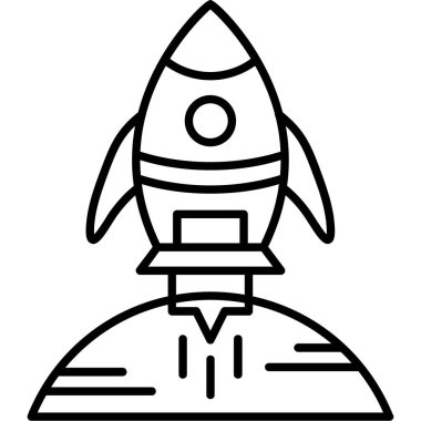roket simgesi, vektör illüstrasyonu
