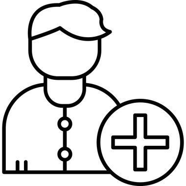 Hastane doktoru simgesi, vektör illüstrasyonu