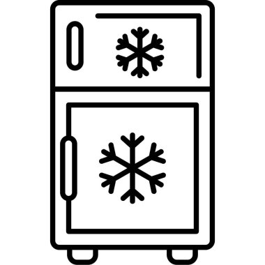 Buzdolabı ikonu. Web için buzdolabı vektör simgelerinin özet çizimi
