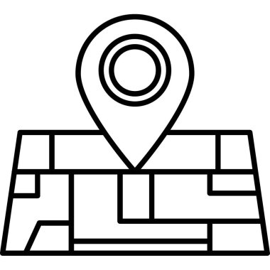 Harita simgesi, vektör illüstrasyonu