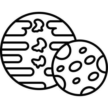 Dünya gezegeni ikonu. Beyaz arkaplanda izole edilmiş web tasarımı için dünya gezegen vektör simgesi ana hatları