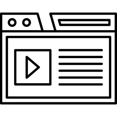 Çevrimiçi haber simgesi ana hatları vektörü. Medya haberleri. online haberler