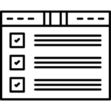 kontrol listesi vektör satırı simgesi