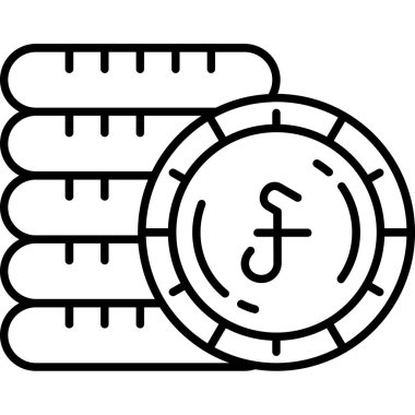 Bozuk para simgesi, vektör illüstrasyonu