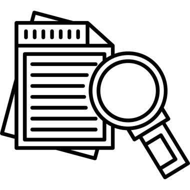 belgeler vektör illüstrasyon tasarımı ile Büyüteç