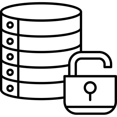 veri merkezi sunucu veritabanı simgesi ana hat biçiminde