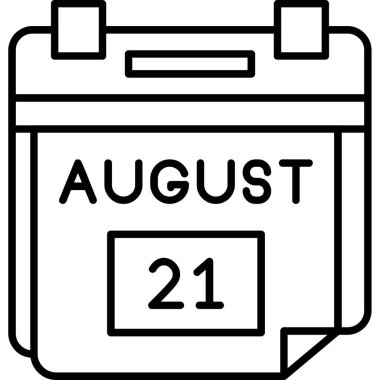 takvim Ağustos simgesi tasarımı