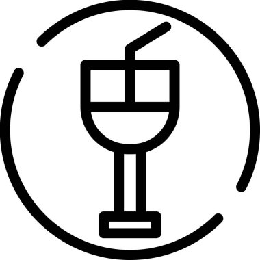 alkollü içecek ikonu ana hatlarıyla