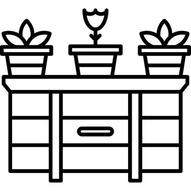 Saksı dikin. Basit illüstrasyon