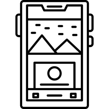 Hareket eden telefon simgesi, anahat stili