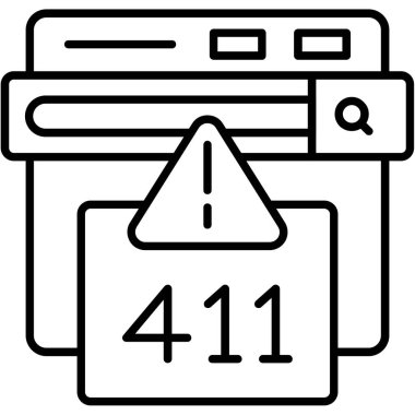 Hata 4 düz simge, vektör, illüstrasyon