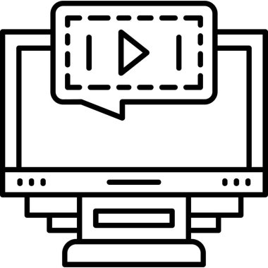 Video çağrı simgesi ana hat vektörü. online video. video çağrısı