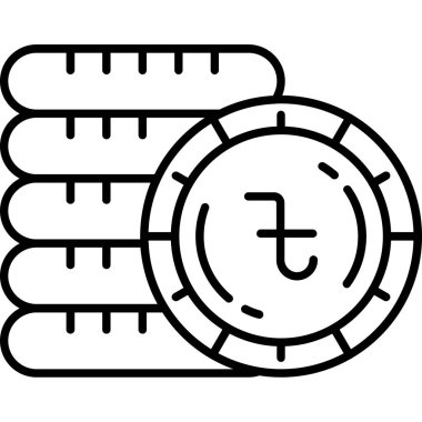 Para birimi simgesini ana hat biçiminde paralar