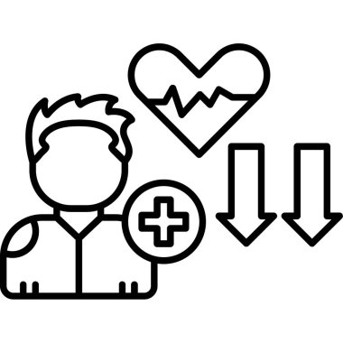 Sağlık hizmetleri sağlık ikonu ana hatları biçiminde